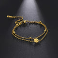 Skyrim Foot Chain of Women Men Silver Color Four-leaf Clover Stainless Steel Anklet Simple Beads Fashion Jewelry Accessories New
