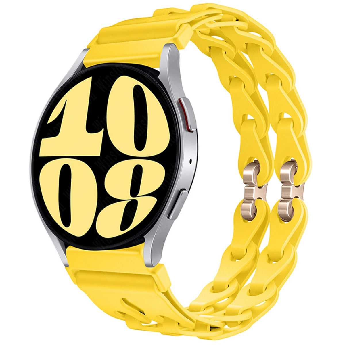 22mm 20mm Chain Strap for Samsung Galaxy Watch 7 6 5 4 6Classic Silicone Band for Huawei GT4 3Pro for Amazfit GTR 4/GTS Bracelet