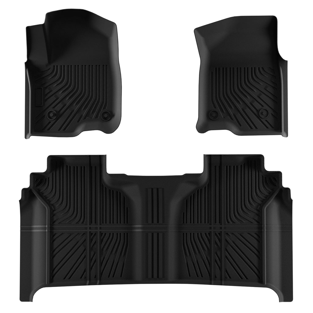 3PCS NEW All-Weather Waterproof Non-slip Durable Car Floor Mats For Chevy Silverado/GMC Sierra 1500 2019-2024 Auto Flexible Floor Liners