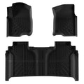 3PCS NEW All-Weather Waterproof Non-slip Durable Car Floor Mats For Chevy Silverado/GMC Sierra 1500 2019-2024 Auto Flexible Floor Liners