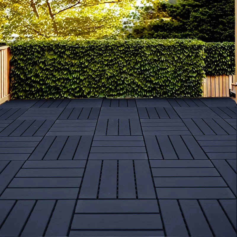 54 Pack Interlocking Plastic Deck Tiles - 12"x12" Square - Waterproof Outdoor - Poolside Balcony Backyard Decking Tiles