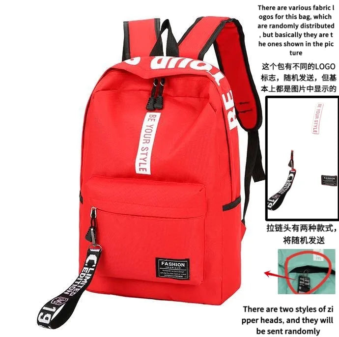 Fashion Trend Backpack for Men and Women Junior High School High School Student Bag Large Capacity Korean Version of Th