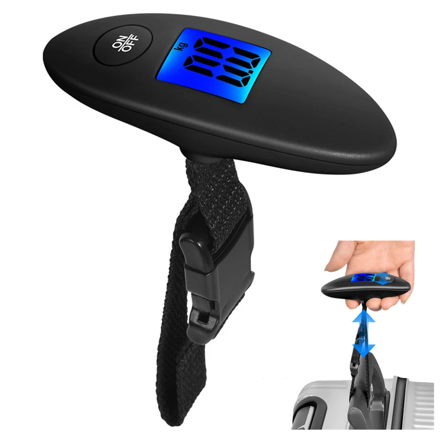 40kg/100g Portable Luggage Scale Blue backlight Travel Digital Hanging Scales With Webbing belt LCD Digital Electronic Luggage