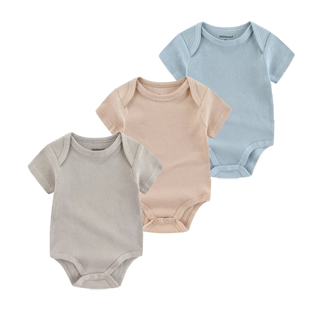 Kiddiezoom Four Seasons 0-12M 1 PCS Solid Unisex Baby Bodysuits Soft 100%Cotton Newborn Boy Girl Onesies Infant Clothing