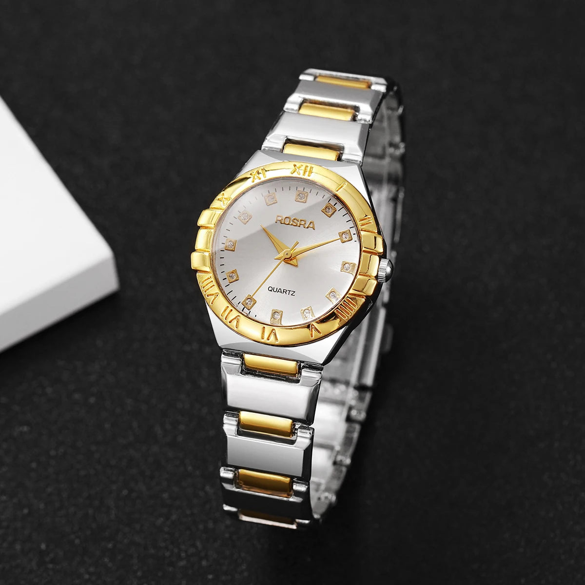 Luxury Rhinestone Women Quartz Watch Fashion Stainless Steel Strap Wristwatches For Ladies Clock Reloj Mujer（Without Box）