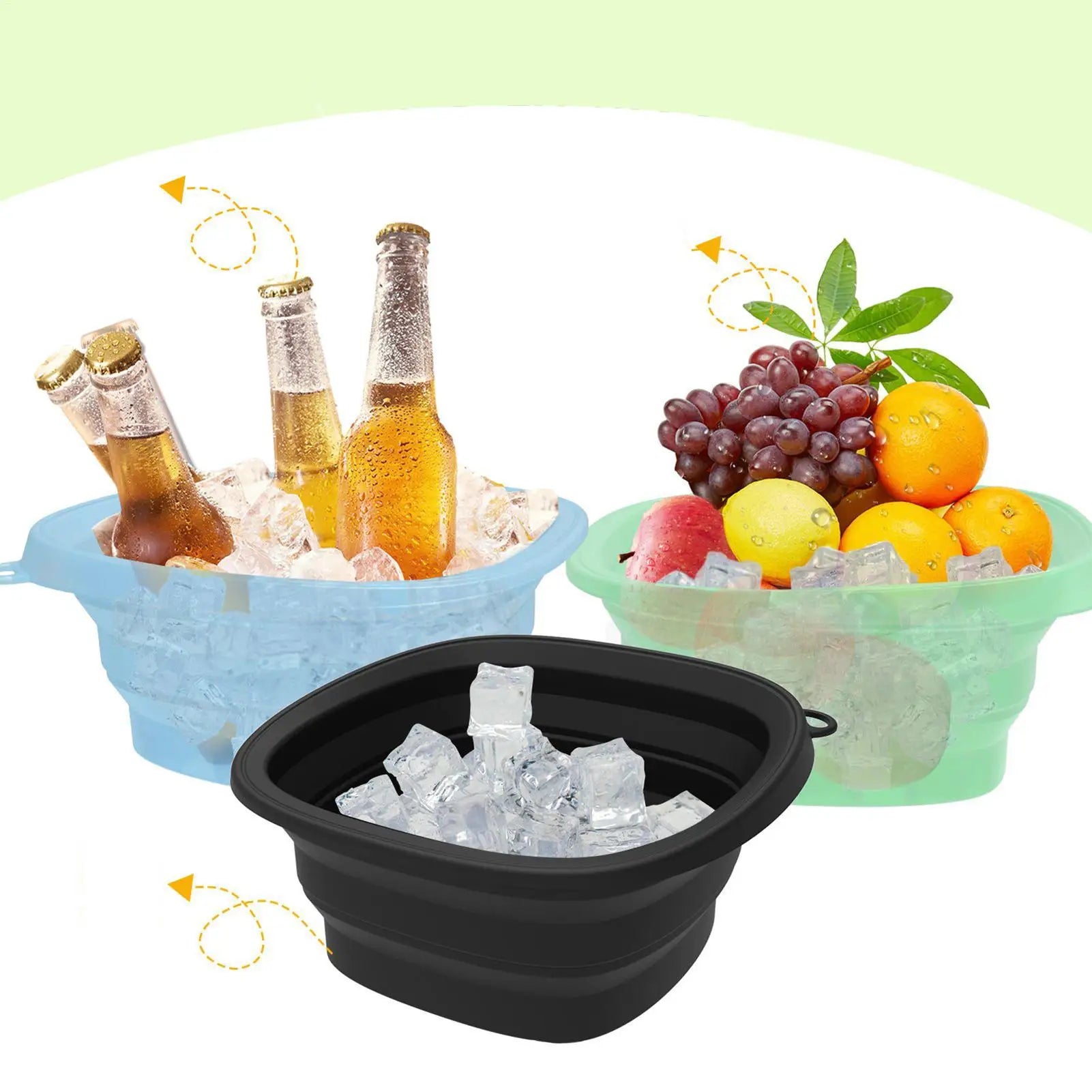 Foldable Face Ice Bath Bowl for Women Girls Facials Skin Cares Tool Silicone Cold Therapy Washbasin Portable Face Dipping Bowl
