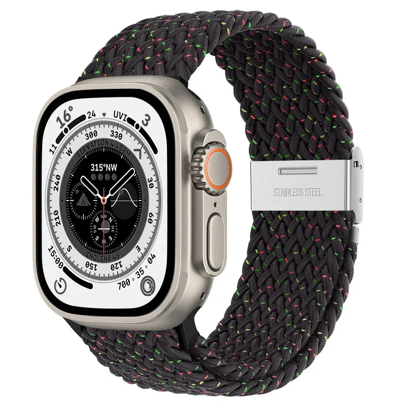 Braided solo loop strap For Apple watch band 44mm 40mm 45mm 41mm 42mm Nylon correa bracelet iWatch series 8 9 4 5 SE 6 7 Ultra 2