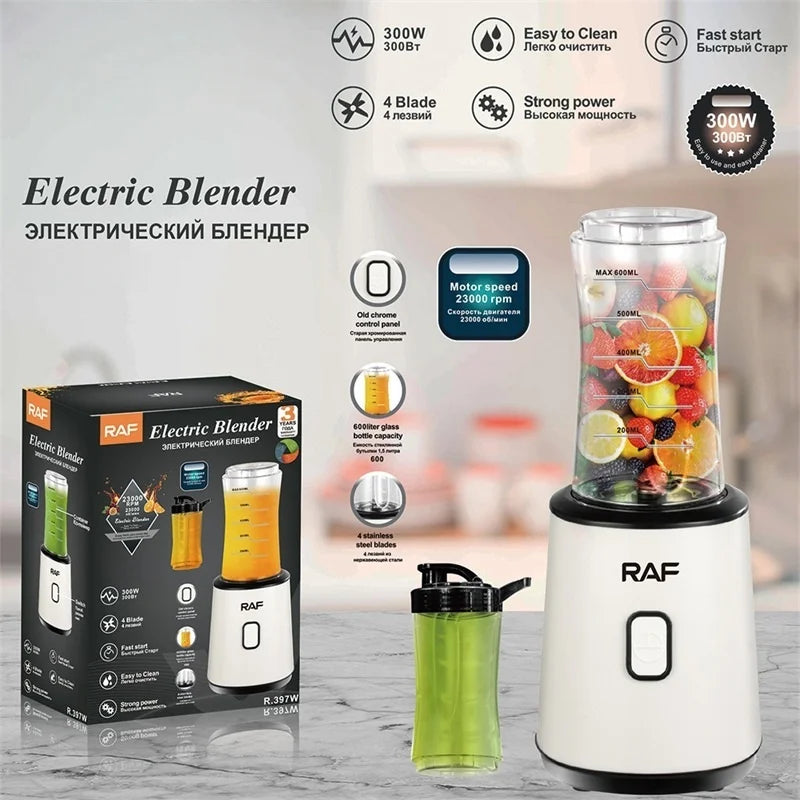 New EU Blender 600ml Food Processor Fruit Juicer for Home Use Juice Maker Mixing Machine Baby Food Smoothie Maker