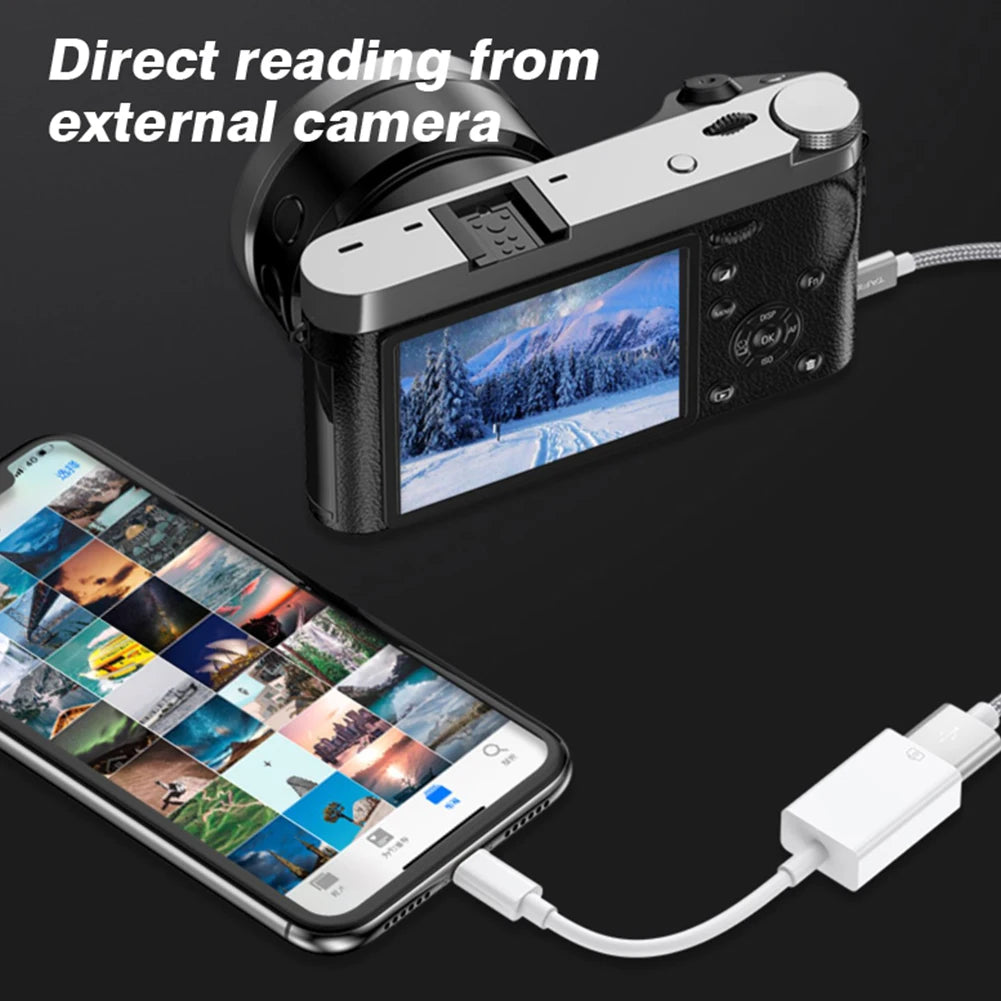 Byscoon USB 3.0 OTG Adapter Cable For iPhone 14 13 12 11 Pro Max Xs XR 7 8 Plus Lightning to USB Camera Adapter Cable Converter