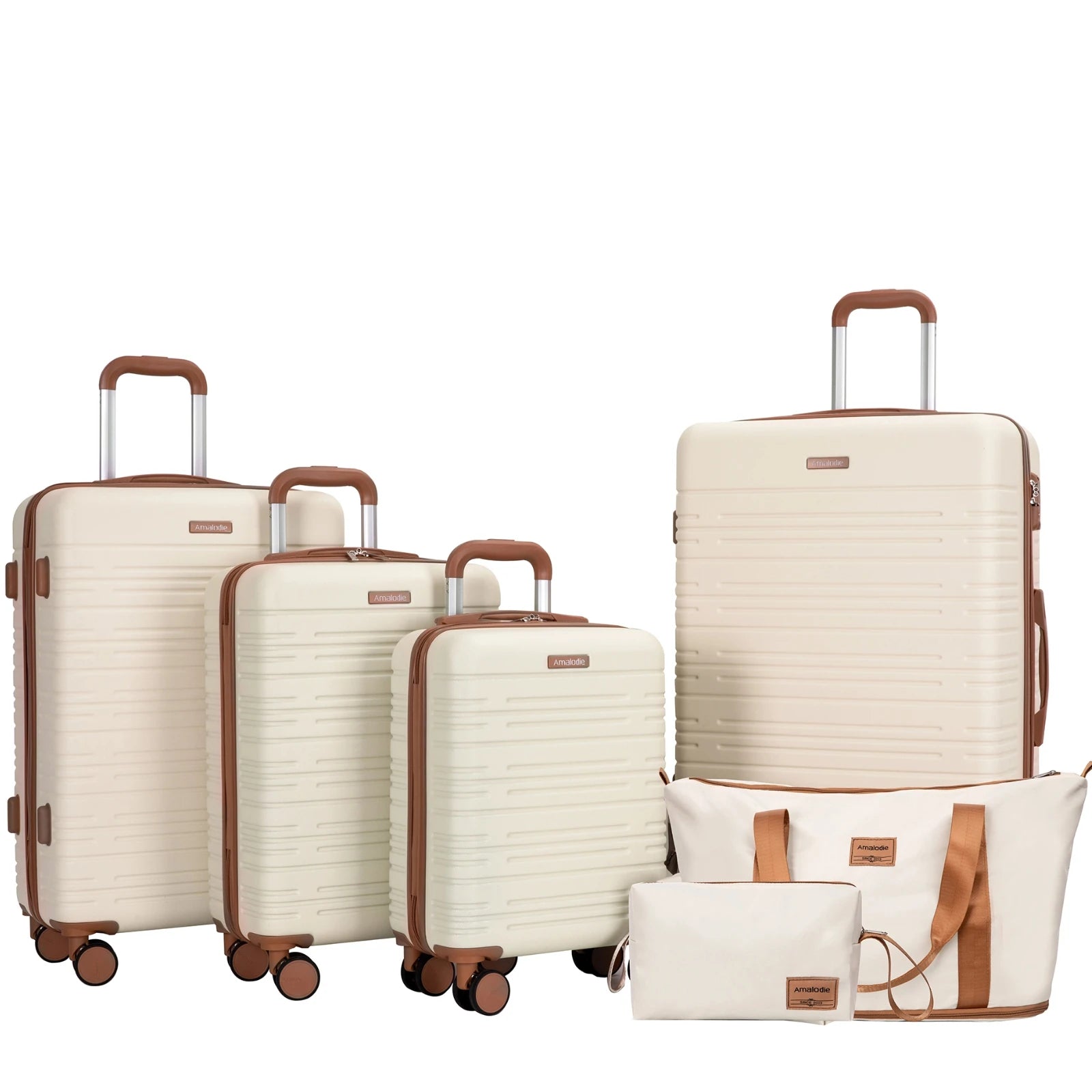 Luggage Sets 6 Piece, Suitcases with Double Spinner Wheels and TSA Lock, Hardcase 6 Set 16/20/24/28 Luggage with Travel Duffle Bag