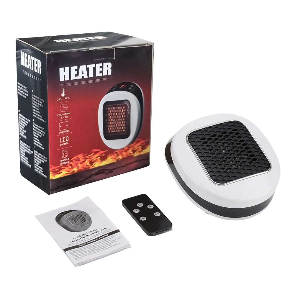 NEW 800W PTC Ceramic Portable Electric Heater Wall Mounted Heating Fan with Remote Control for Small Bathroom