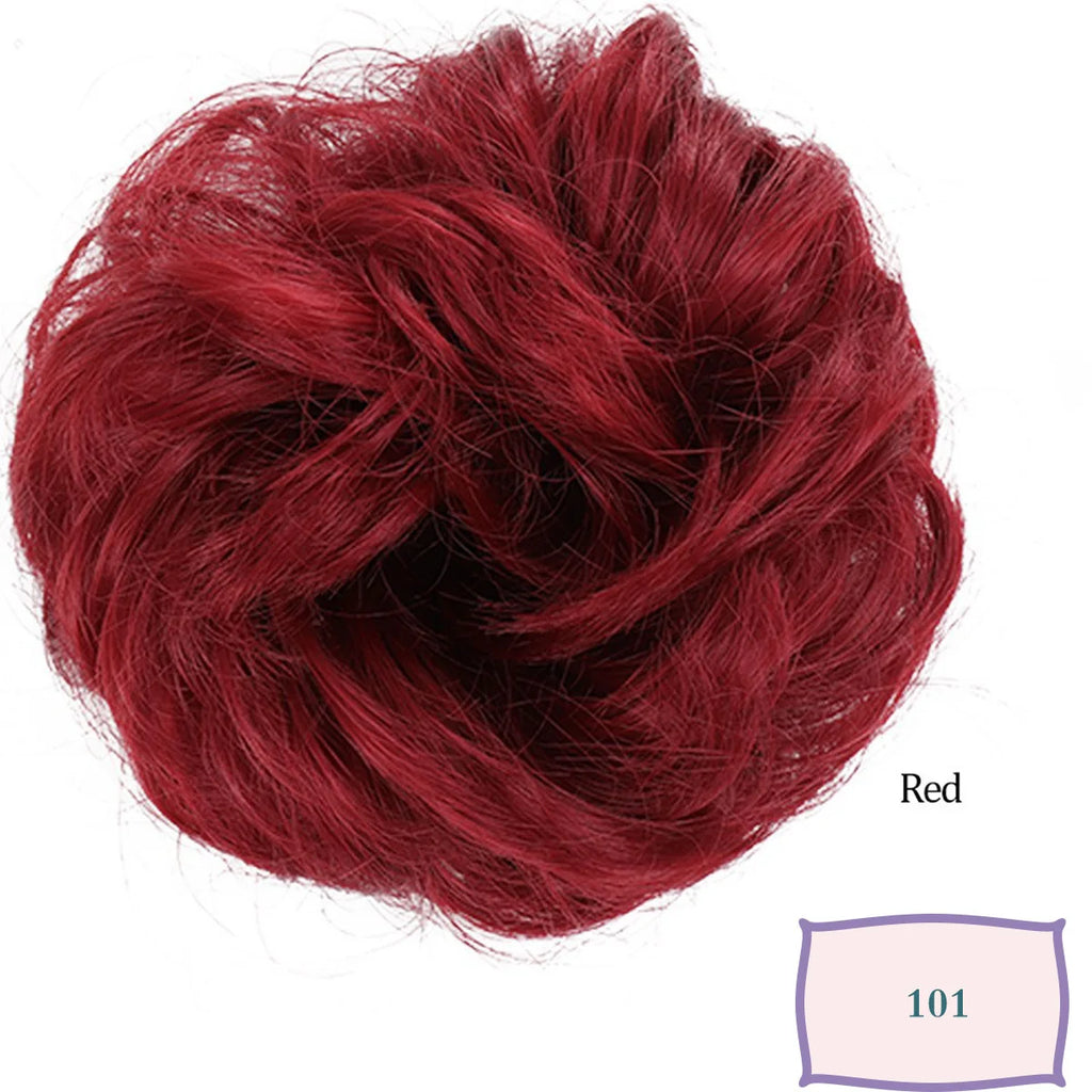 Synthetic Messy Hair Bun Chignon Scrunchies Fake Hair Band Braid Elastic Hairpiece Tail Chignon Donut Updo Hair Pieces for Women