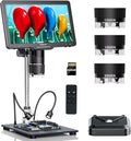 TOMLOV TriL110 3-Lens 2K Digital Microscope 2500X HDMI Coin Microscopes Magnifier 10.1" IPS Screen for  Coins Soldering Tools