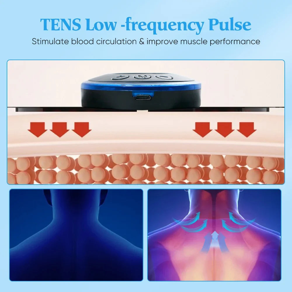 EMS Electric Neck Massager EMS Muscle Massage Stimulator Low Frequency Instrument Back Cervical Calf Patches Joints Mini Device
