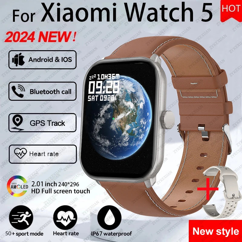 Watch 5 Global Version Smartwatches Men Women HD AMOLED Screen Heart Rate Waterproof Bluetooth Call GPS Track Sports Smart Watch