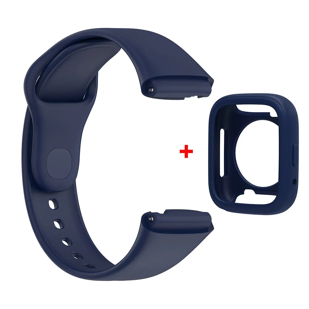 Silicone Strap For Redmi Watch 3 Active/Lite Smart Watch Band + Protective Case Shell