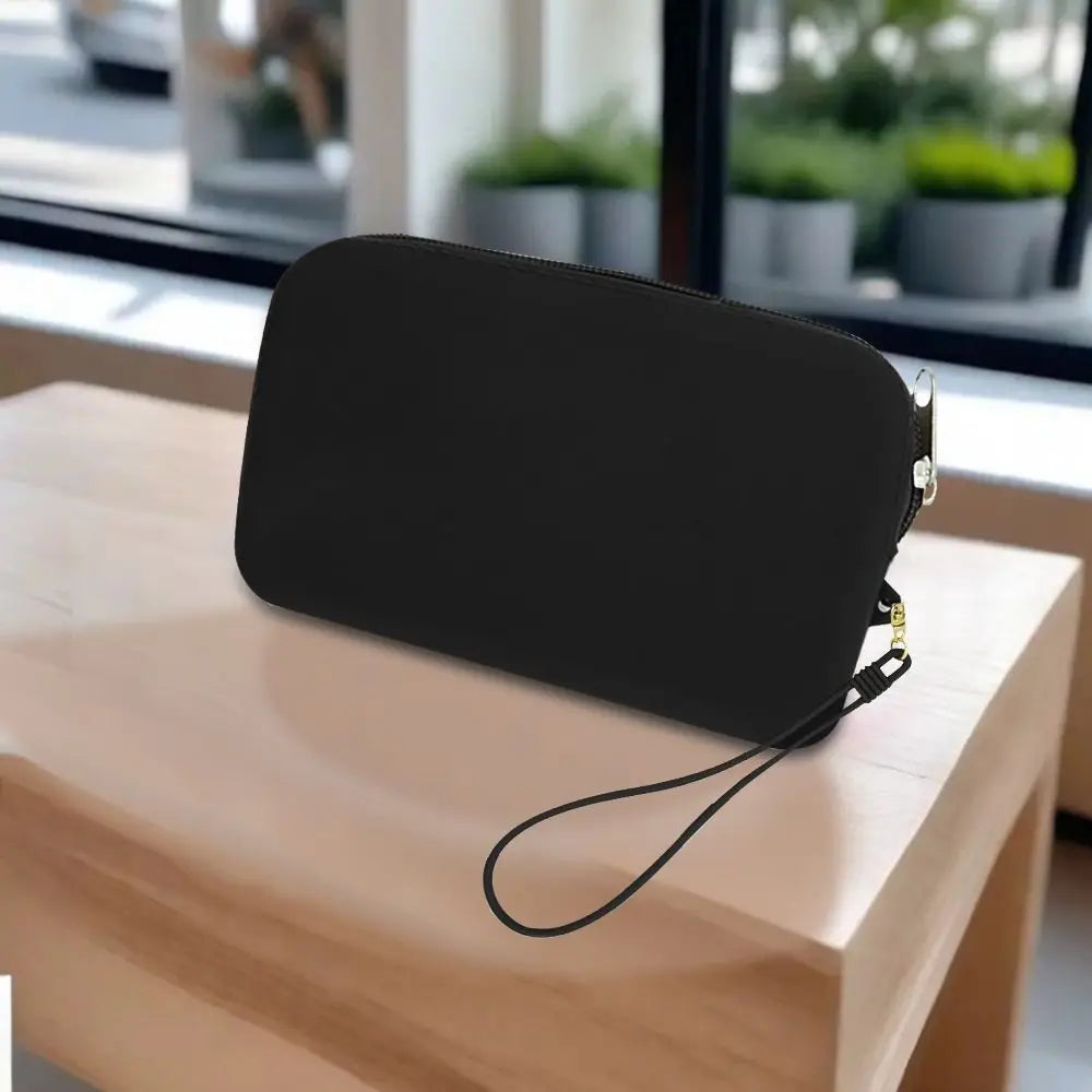Solid Color Cosmetic Bag Portable Rectangle Silicone High Capacity Coin Purse Headphone bag Small Item Bag Stationery bag Women