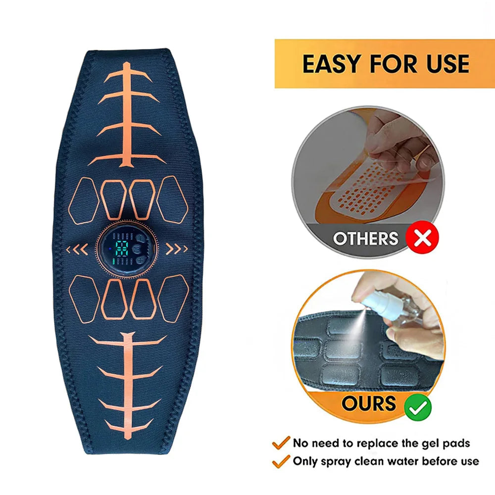 Smart Fitness Belt Abs Trainer USB Charge Body Arm Massage Workout For Men And Women