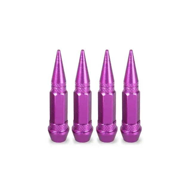 Car Universal NEW 4pcs Bullet Head Screws Valve Caps Personalized Modifications Pointed Valve Tips Bicycle and Motorcycle Tires