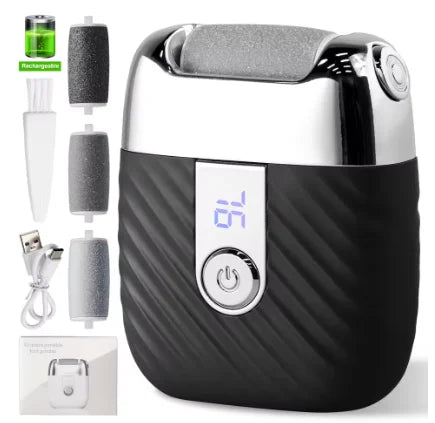 Electric Heel Callus Remover Rechargeable – Wireless Foot Scrubber for Dry Skin Removal, for Men & Women Use