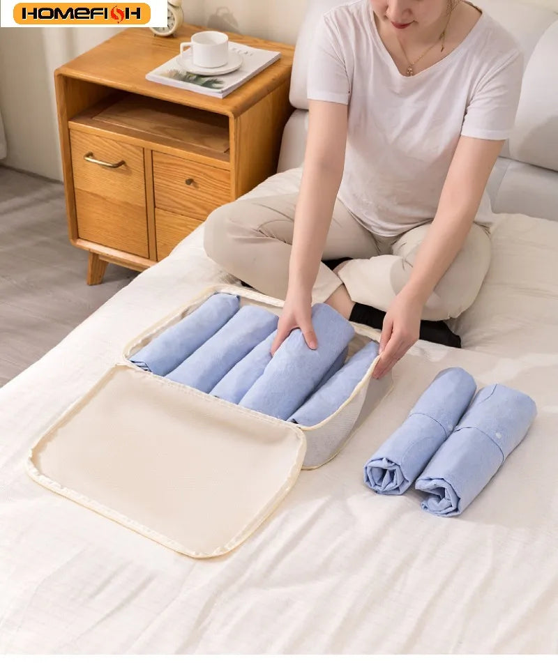 HOMEFISH 3Pcs/Set Travel Compressible Packing Multifunction Travel Storage Bag Waterproof Suitcase Portable Luggage Organizer
