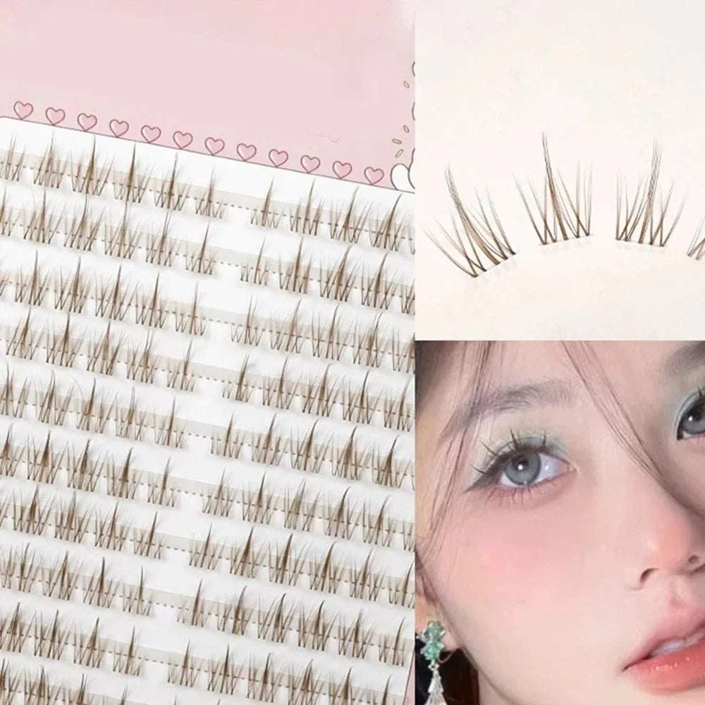 Sunflower Lashes Brown Manga False Eyelashes Natural Soft  Large Capacity Anime Eyelashes Douyin Wanghong Makeup Anime Eyelashes