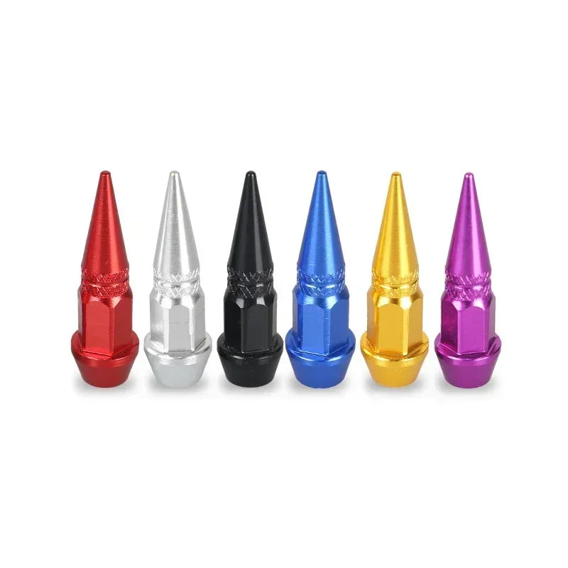Car Universal NEW 4pcs Bullet Head Screws Valve Caps Personalized Modifications Pointed Valve Tips Bicycle and Motorcycle Tires