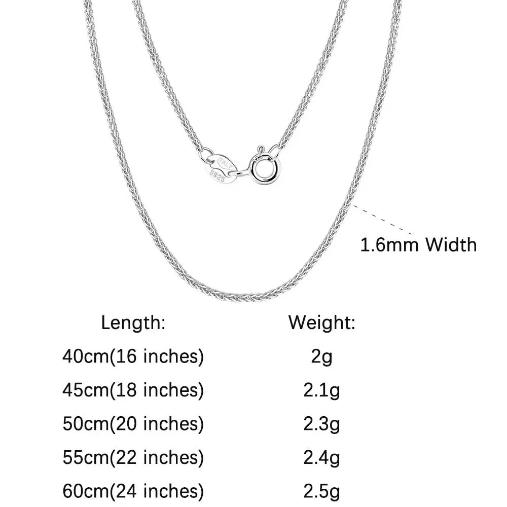 ORSA JEWELS 925 Sterling Silver Chain Necklaces Fashion Party for Men Women DIY Jewelry Simple High Quality 16-24 Inch Wholesale