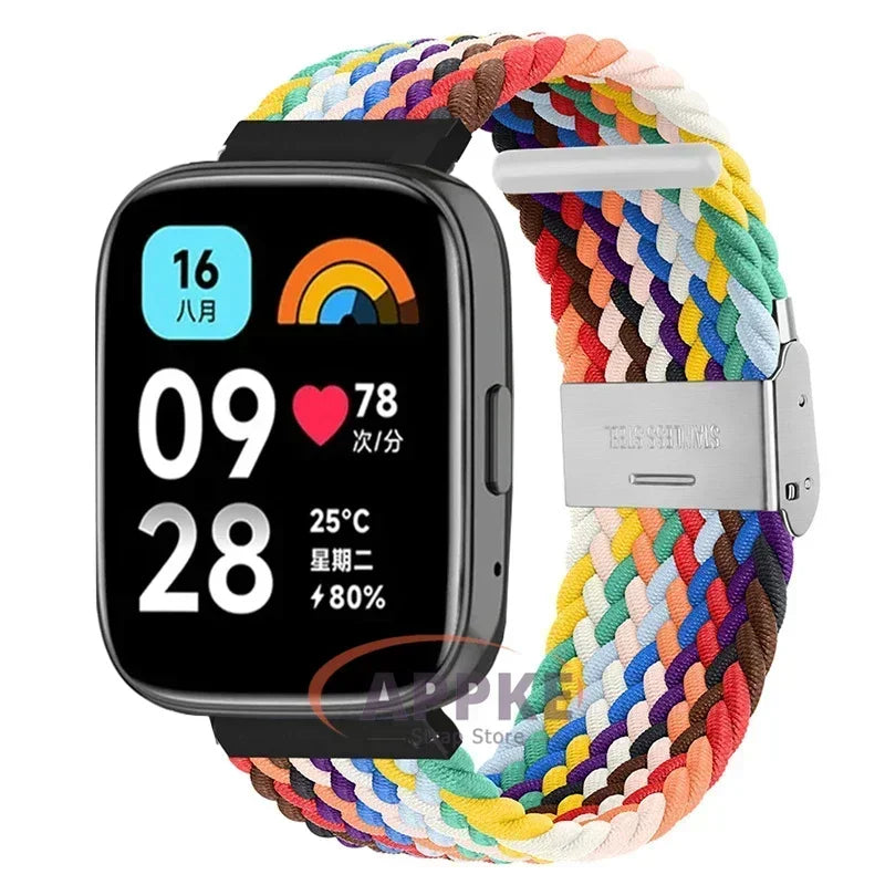 Elastic Braided Strap For Redmi Watch 5/3 Active Watchband Nylon Adjustable Quick Release Bracelet For Redmi Watch 3/5 Lite