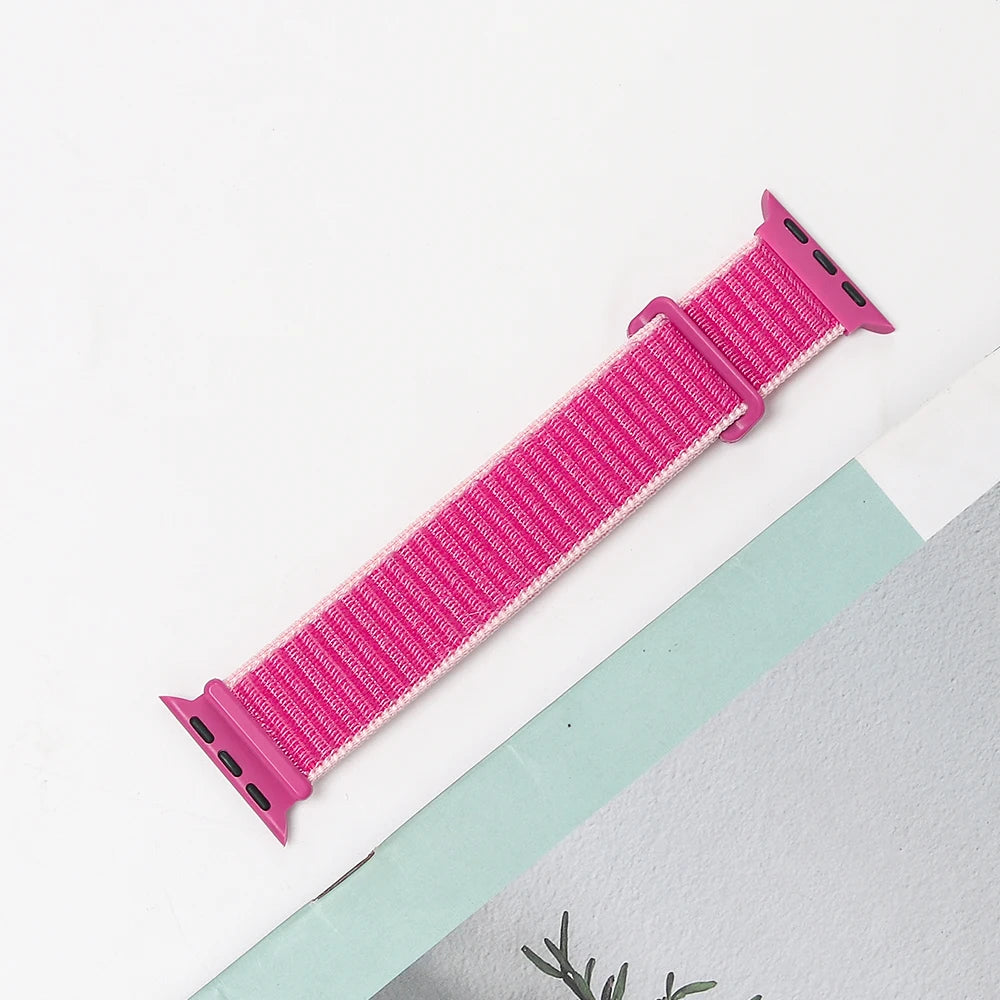 Nylon Strap For Apple Watch Band Ultra 2 49mm 45mm 41mm 44mm 42mm 38mm Adjustable Elastic Bracelet For iWatch Series 9 8 7 6 5 4