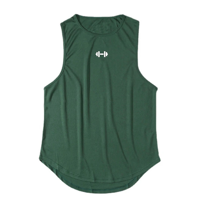 Summer Tank Top Mens Gym Fitness Training Clothing Quick Dry Silm Fit Bodybuilding Sleeveless Shirts Men Fashion Basketball Vest