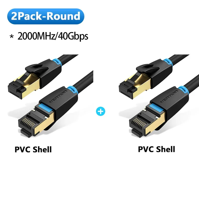 Vention Cat8 Ethernet Cable 40Gbps RJ45 Network Cable Cat 8 SFTP RJ45 Patch Cord for PC Modem Router Laptop Cable Ethernet Cat8
