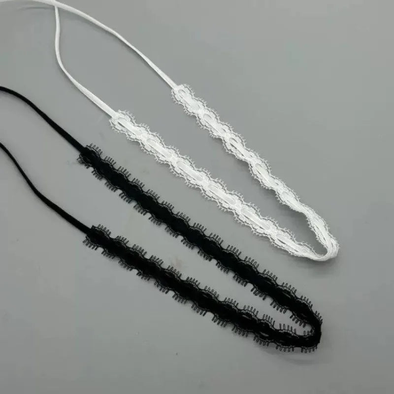 Black White Lace Bow Choker Necklaces for Women Gothic Dark Bow Strap Sweet Sexy Collar Necklace Party Female Jewelry Harajuku