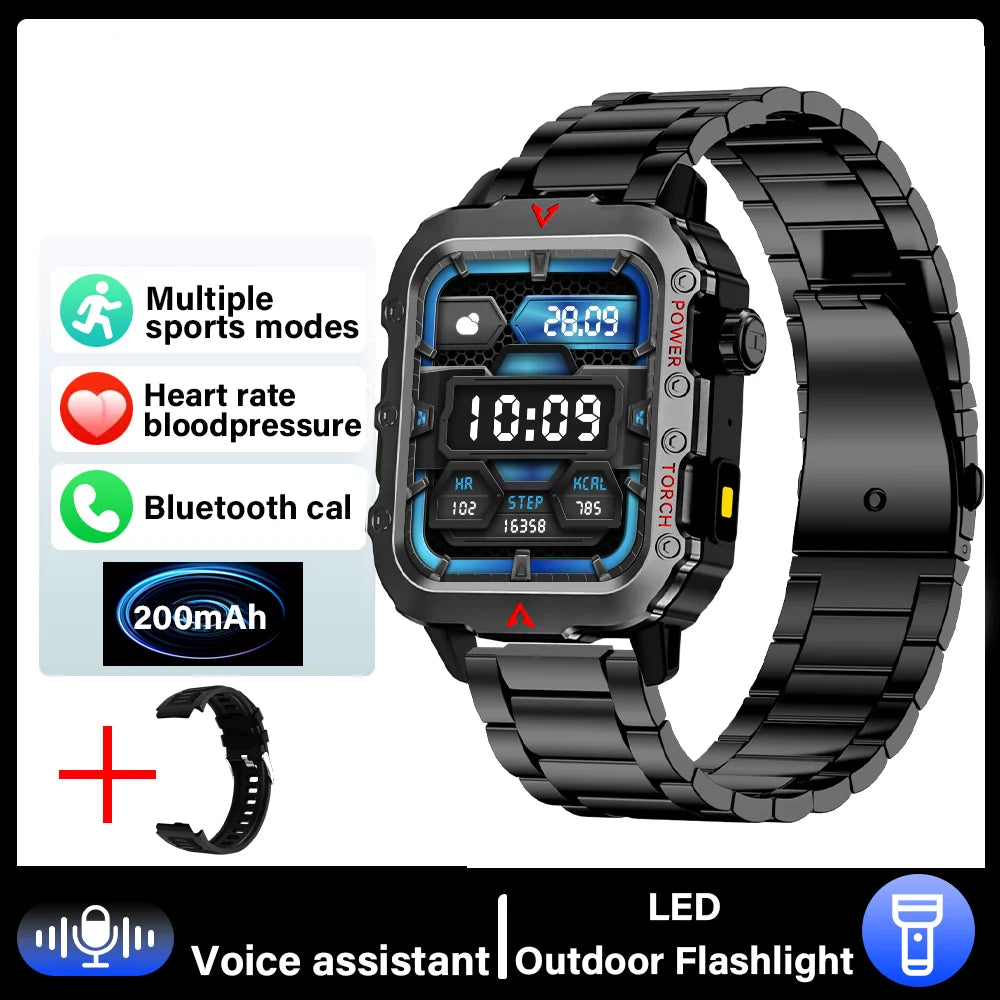 G.L Wear New Smartwatch for Outdoor Sports with LED Light Bluetooth Calling Activity Sleep Tracking Fitness Monitor