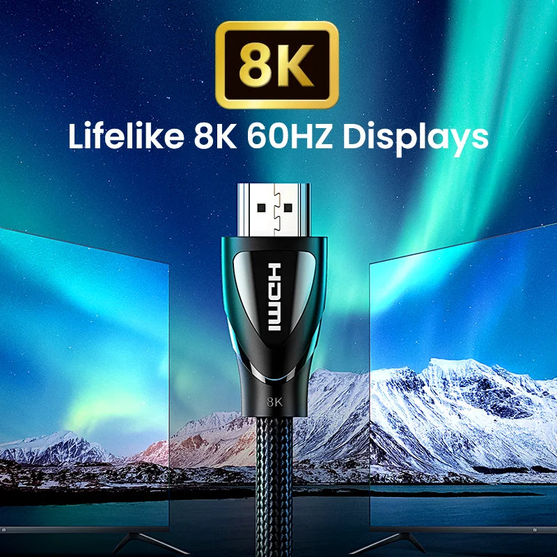 UGREEN HDMI Cable for Xbox Series X HDMI 2.1 Cable 8K/60Hz 4K/120Hz HDMI Splitter for Xiaomi Mi Box PS5 HDR10+ 48Gbps HDMI 2.1