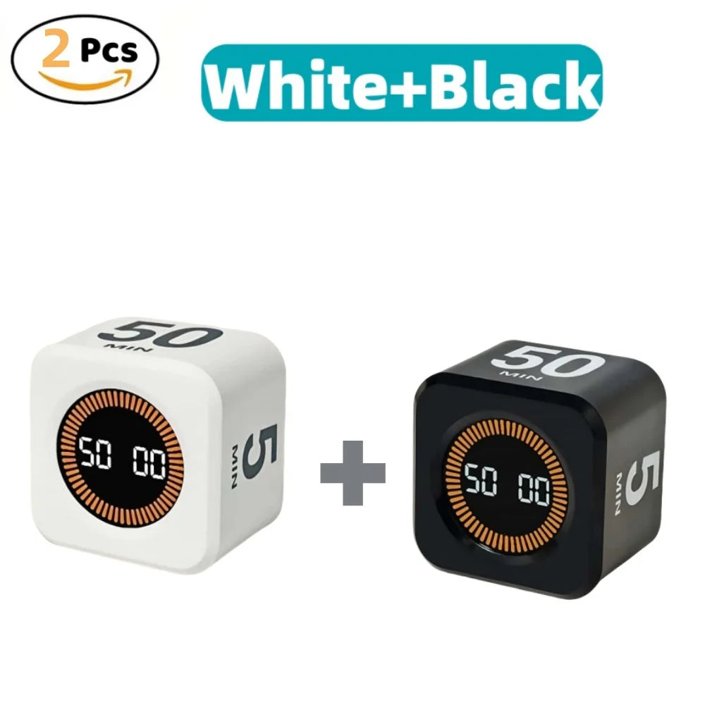 Pomodoro Timer -for Kitchen/Study/Shower Timer,Silent Flip Digital Visual egg Timer, 5/10/25/50min Cooking Gadgets Smart
