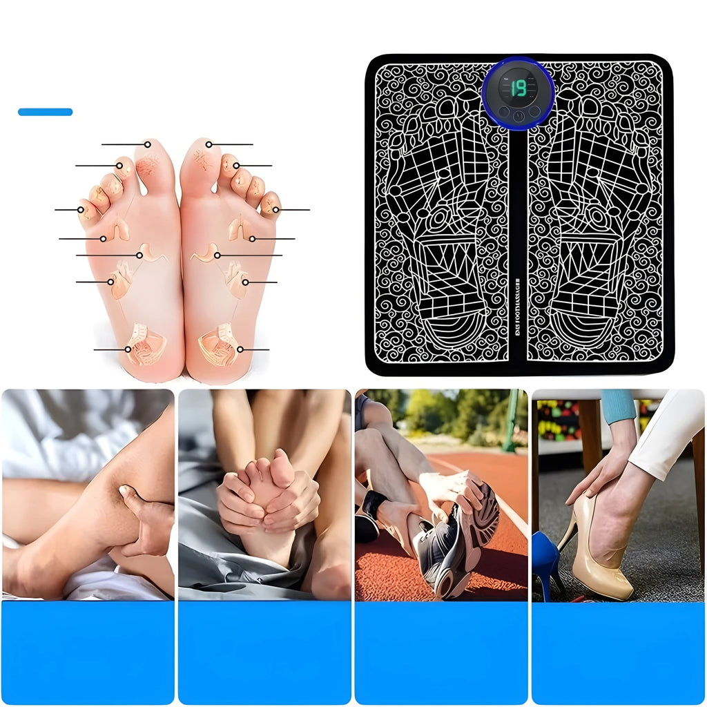 Foot Massger 8 Modes 19 Level Electric Foot Massager Pad Strength Lightweight Relieve Foot Pressure Strength Lightweight