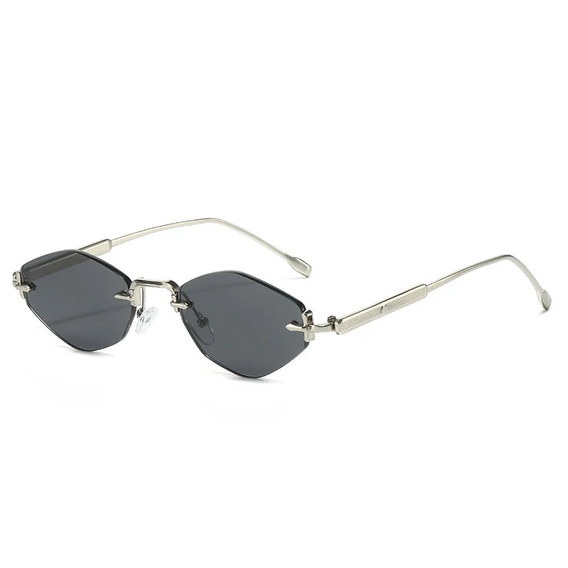 DDDLONG Retro Fashion Rimless Punk Y2k Sunglasses Women Men Sun Glasses Vintage UV400 Outdoor Shades D713