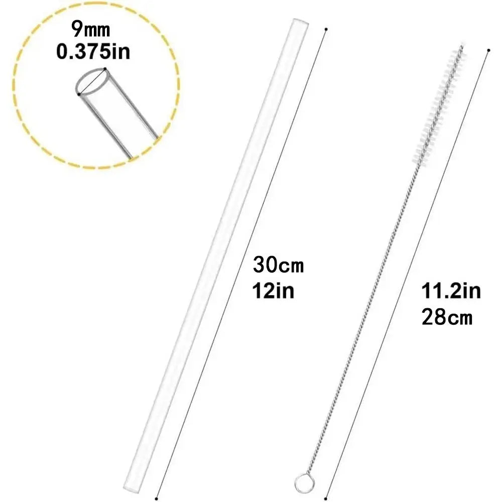 New 9mm Straight Drinking Straws Vacuum Tumbler Themos Cup Bottle Replacement Straw with Brush Suitable for  18-40oz