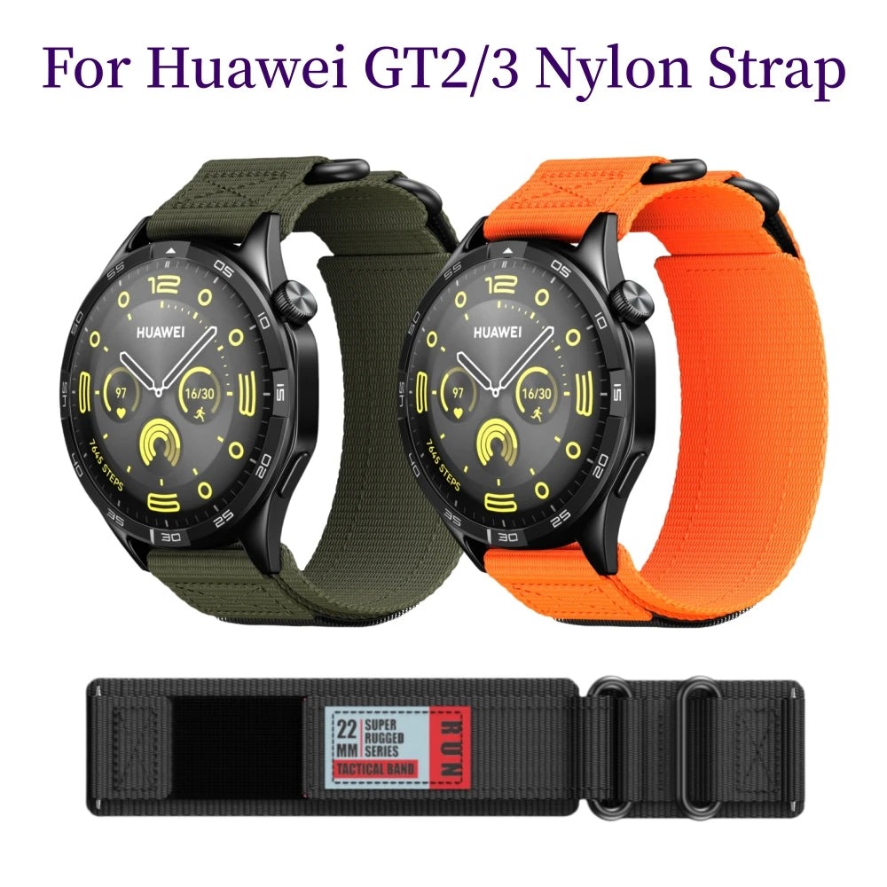 Huawei 22mm Nylon Easy Fit Strap For GT 2 3 46mm Wristband For Huawei Watch3 GT2 Pro GT2e Magic2 Universal Band Samsung Bracelet