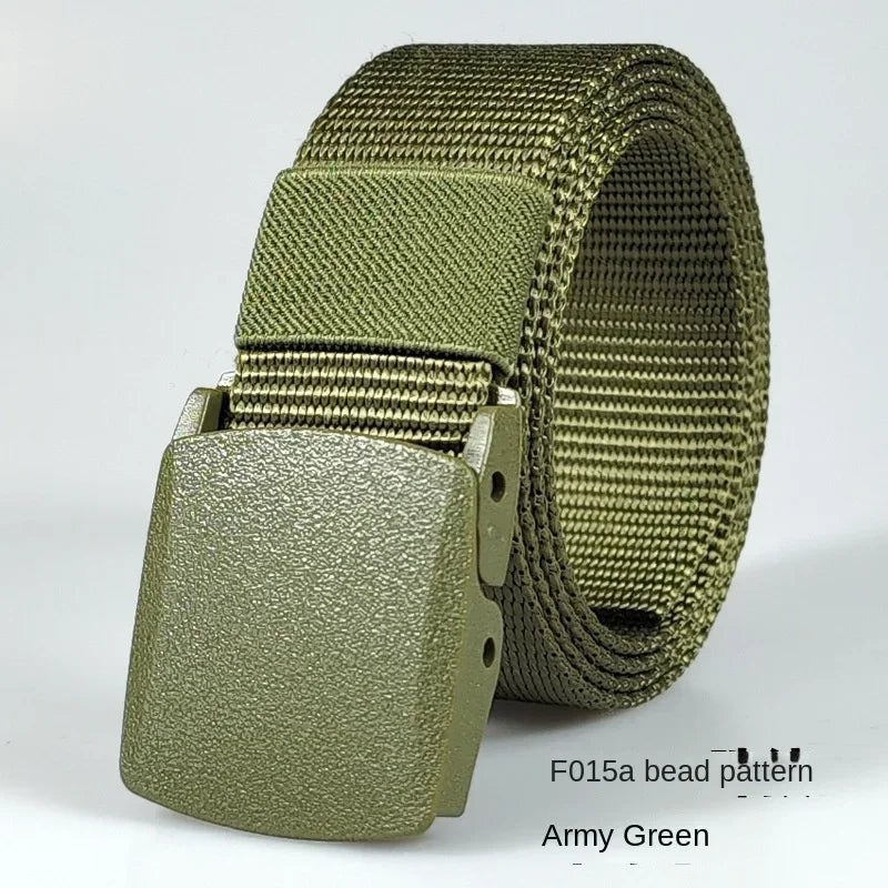 Automatic Buckle Nylon Women's Belts Canvas Outdoor Travel Premium Pants Sports Non-metallic Belts for Men White Black Blue Red
