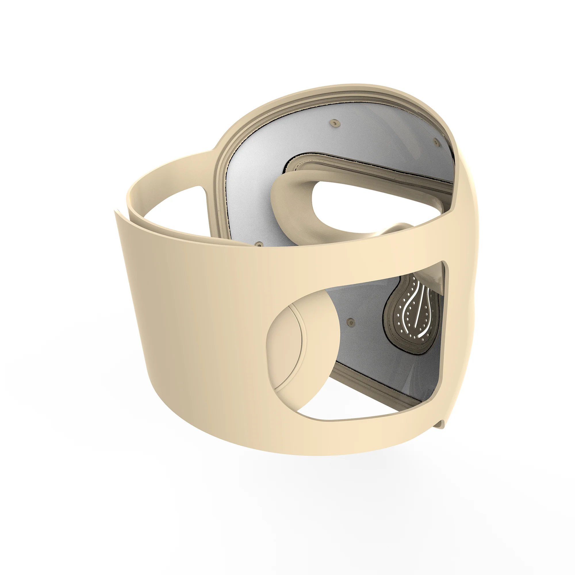 Hello Face M300 Mask - 3000mAh Battery, Skin-Like Silicone, 4D Light Therapy Khaki LED Facial Mask