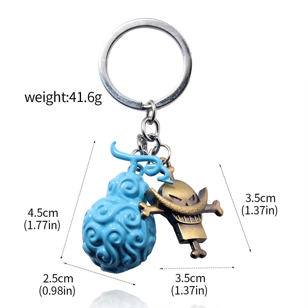 One Piece Luffy Straw Hat Keychain Rotatable Zoro Skull Metal Pendant Role-Playing Decorative Accessories Fan Jewelry Gift