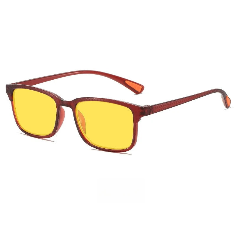 Fashion Square Frame Night Vision Glasses Men and Women Ultra-light Anti-blue Light Glasses Anti-far Light Computer Goggles
