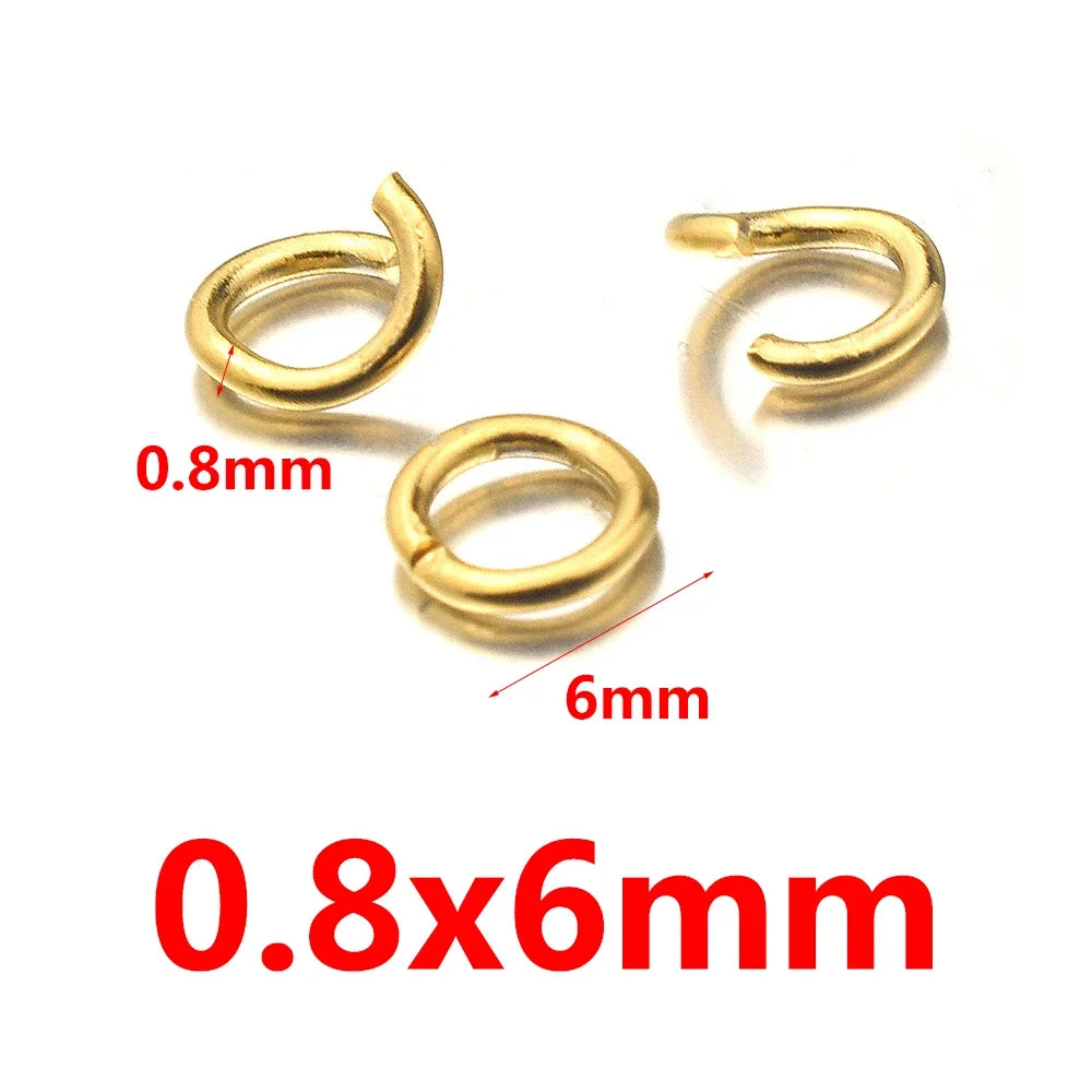 100pcs Pvd Gold Plated Stainless Steel Open Jump Rings Direct 4/5/6mm Split Rings Connectors for DIY Ewelry Findings Making