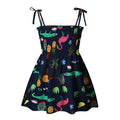 1-6 Years Kids Girls Sleeveless Flower Sundress Summer Beach Strap Princess Dress Cotton Children Clothes Girls Casual Dresses