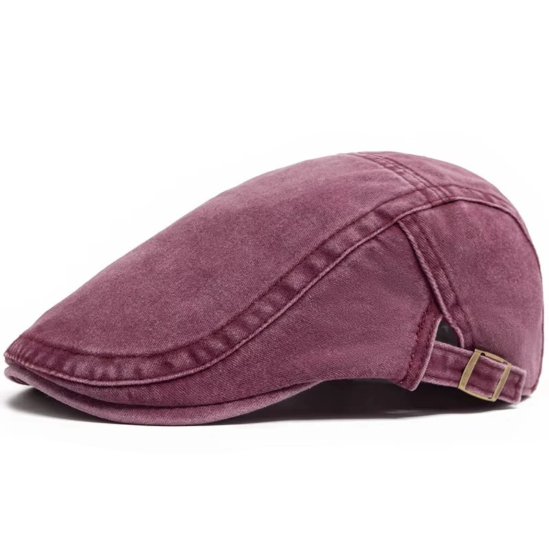 Hot sale Vintage Painter Beret Unisex Fashion Flat Visor Cap Casual Autumn Retro Cotton Solid Newsboy Hat Summer Adjustable