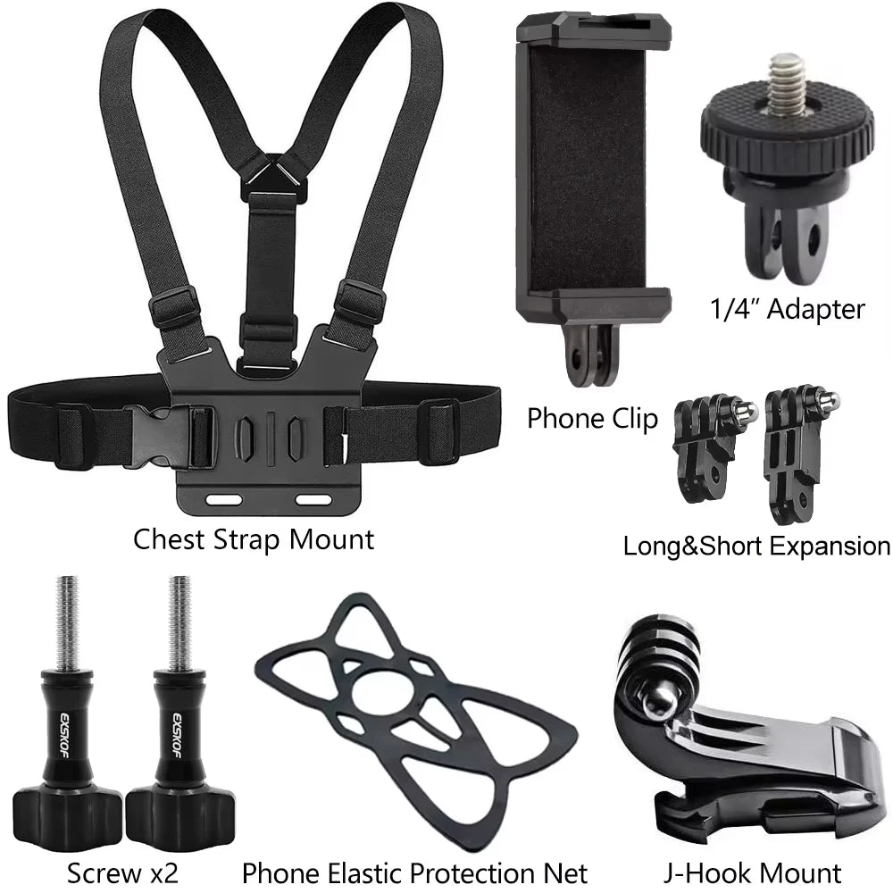 Mobile Phone Head Chest Strap Harness Mount Holder Kit Cell Phone Clip for IPhone/Samsung for GoPro AKASO DJI Osmo Action Camera