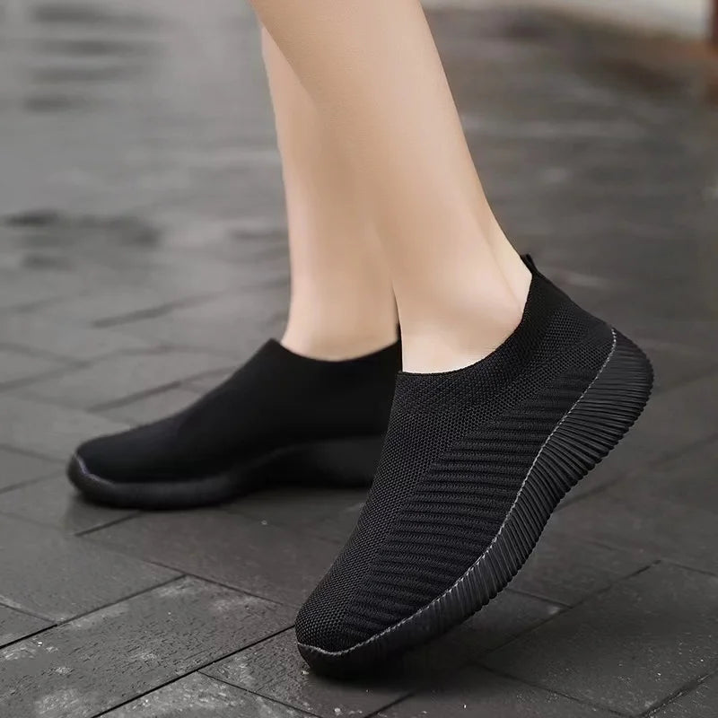 EOFK Women's Mesh Breathable Loafers Sneakers Solid Color Front Summer Walking Casual Shoes