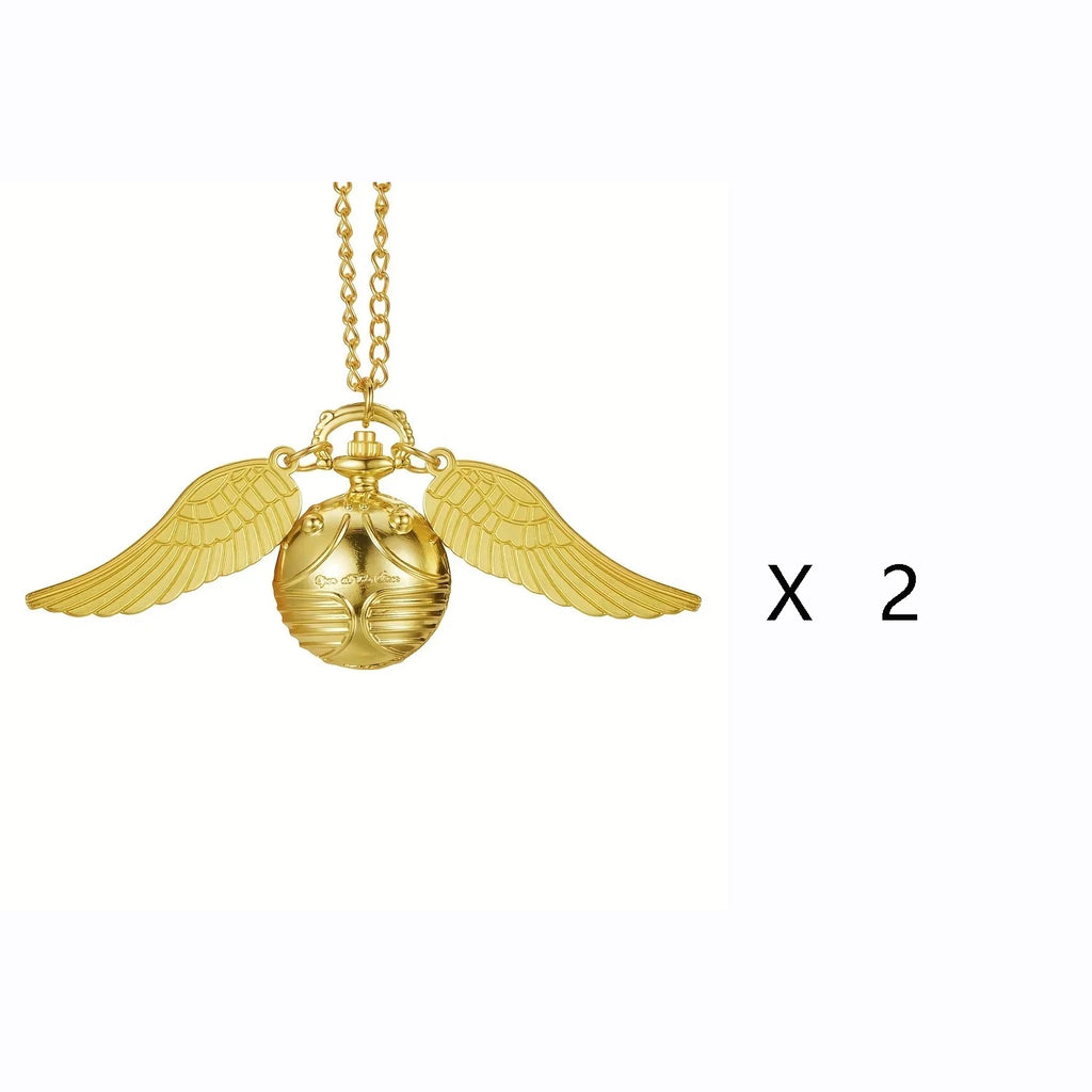 large small Golden Snitch spherical quartz pocket watch fashion sweater angel wing necklace pendant men and women pocket watch